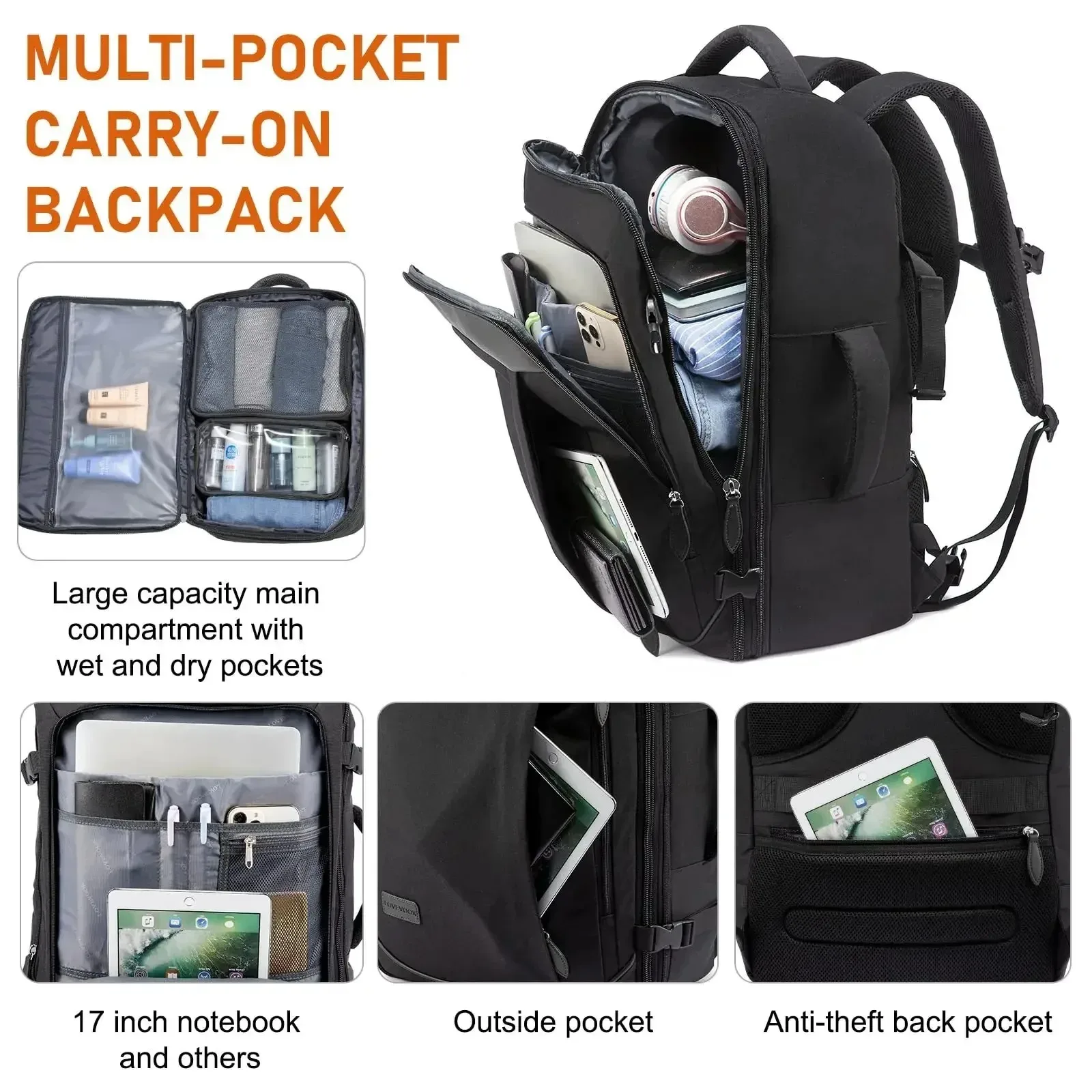 40L Expandable Laptop Backpack 3