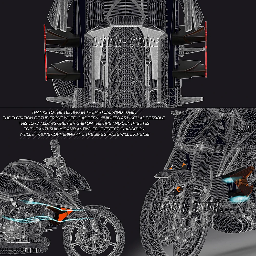 Nowy pomarańczowy dla 1290 SUPERDUKE Super książę R boczne Downforce nagie spojlery naprawiono Winglet Fairing Wings akcesoria 2020 2021