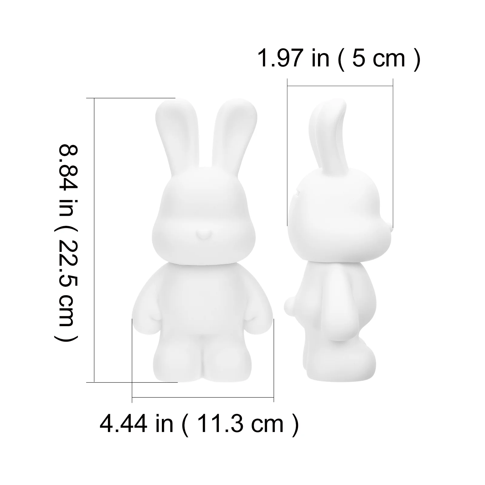 White Embryo Ornaments Toys Outdoor Bunny Decor Dolly Keychain Electronic Decorations Rabbit Pvc Newborn Piggy Bank for Adults 5