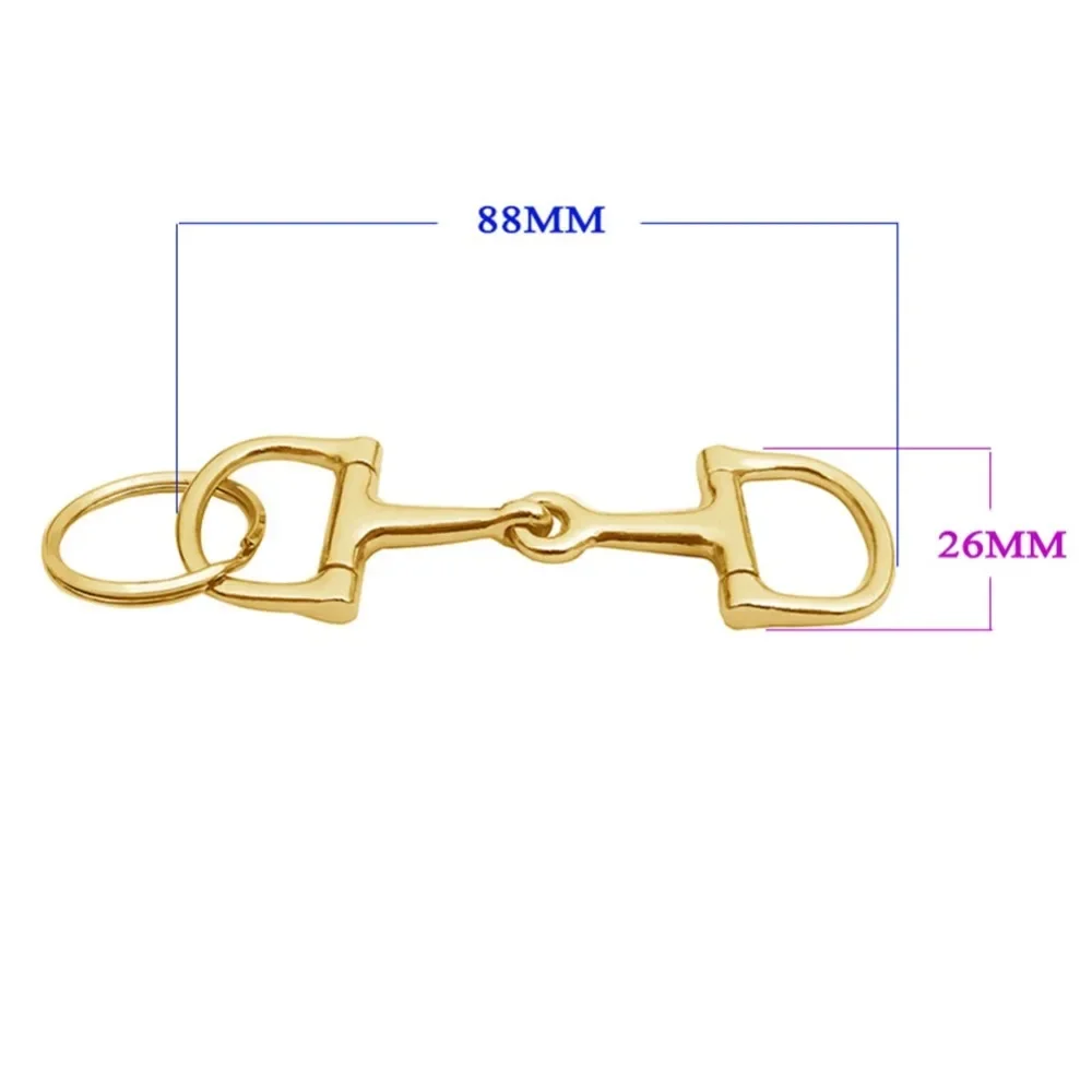 D-Shaped Snaffle Keychain Durable Silver D Zine-Alloy Horse Snaffle Bits Key Chain Decoration Gift for Men Women 1PC