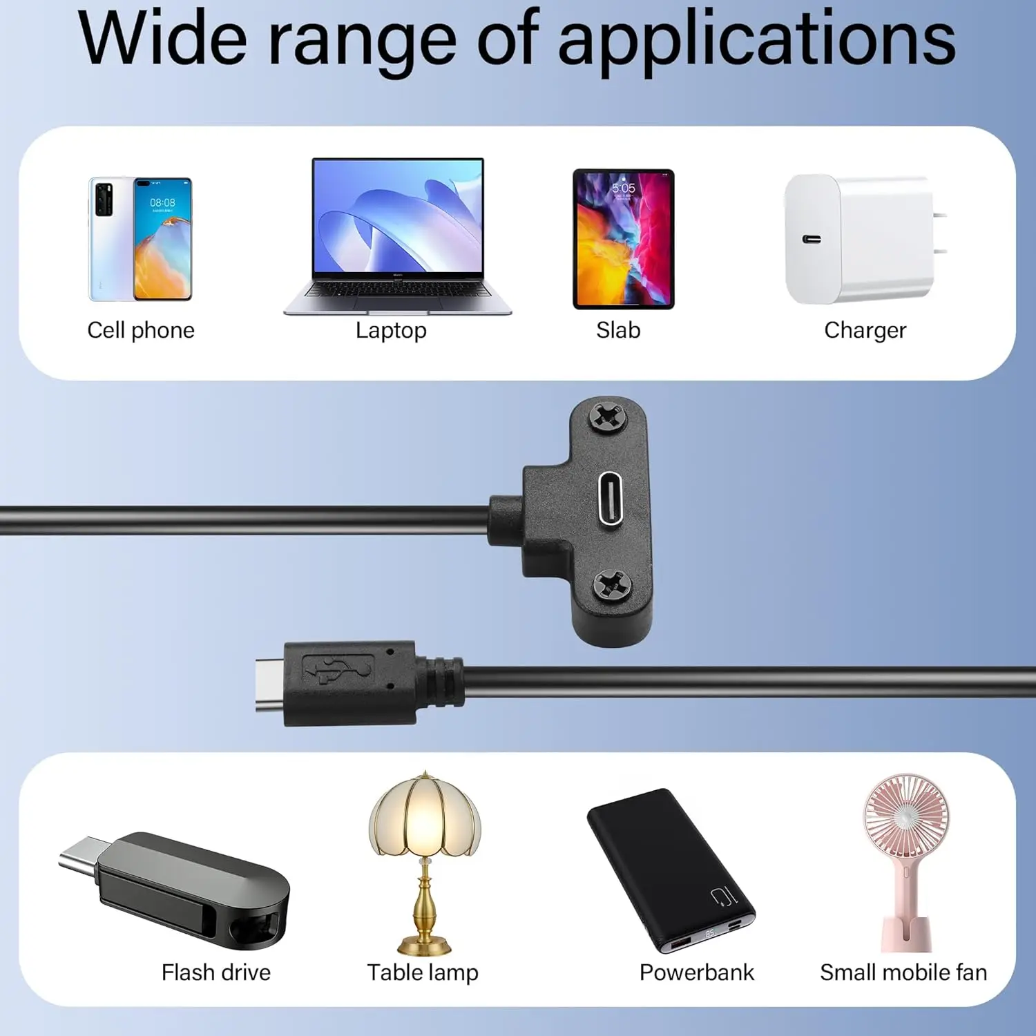 1pc USB 유형 C 남성-여성 90 ° 노트북 태블릿 휴대전화용 각도 패널 장착 나사 커넥터 데이터 전원 충전기 케이블