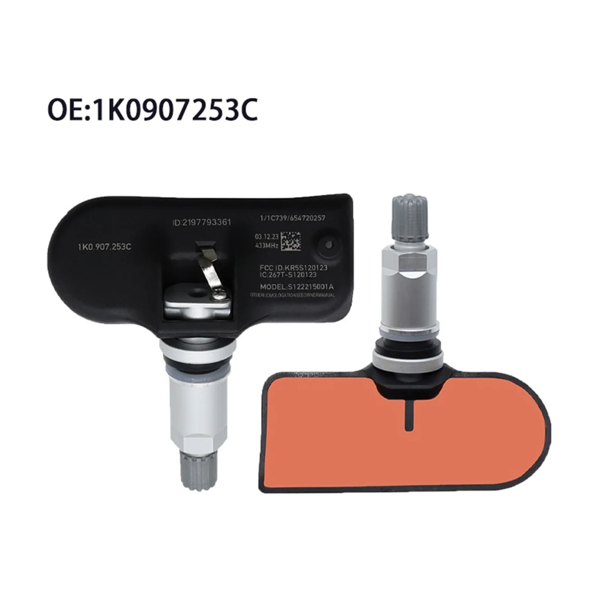 4Pcs TPMS Sensor 1K0907253C Tire Pressure Sensor For AUDI A3 A4 A5 Q5 S4 S5 TT VW CC Beetle Golf 433MHz 1K0907253C TPMS