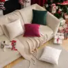 Set of1/2 Striped Velvet Throw Pillow Covers Modern Decorative Couch Soft Cozy Red Throw Pillowcases for Christmas Home Decor 5