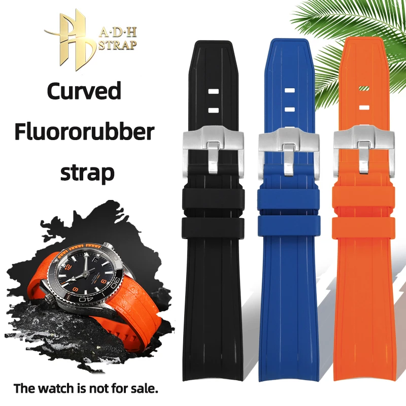 Ремешок резиновый изогнутый для часов Omega Seamaster, 300 дюйма, 21 мм