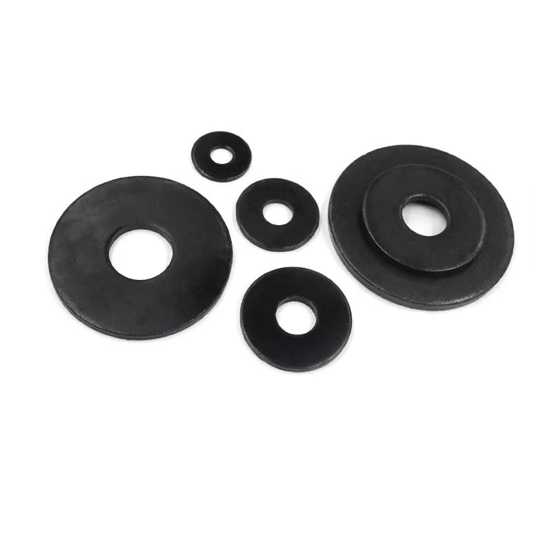 1/50Pcs Carbon Steel Washers M3 M4 M5 M6 M8 M10 M12 M14 M16 Non-standard Black Large Size Oversize Big Wider Flat Washer Plain Gasket