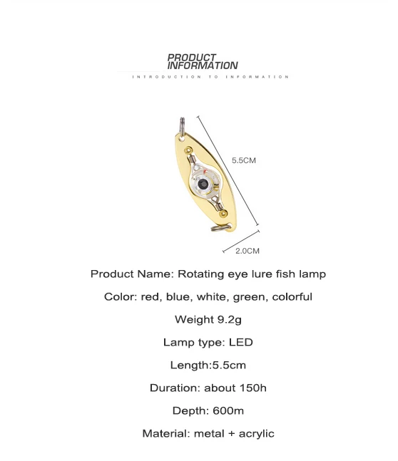LED Angeln Locken Licht Tiefe Drop Fischerei Löffel Augen Form Angeln Locken Licht Angelgerät Ausrüstung Zubehör – Detail 2