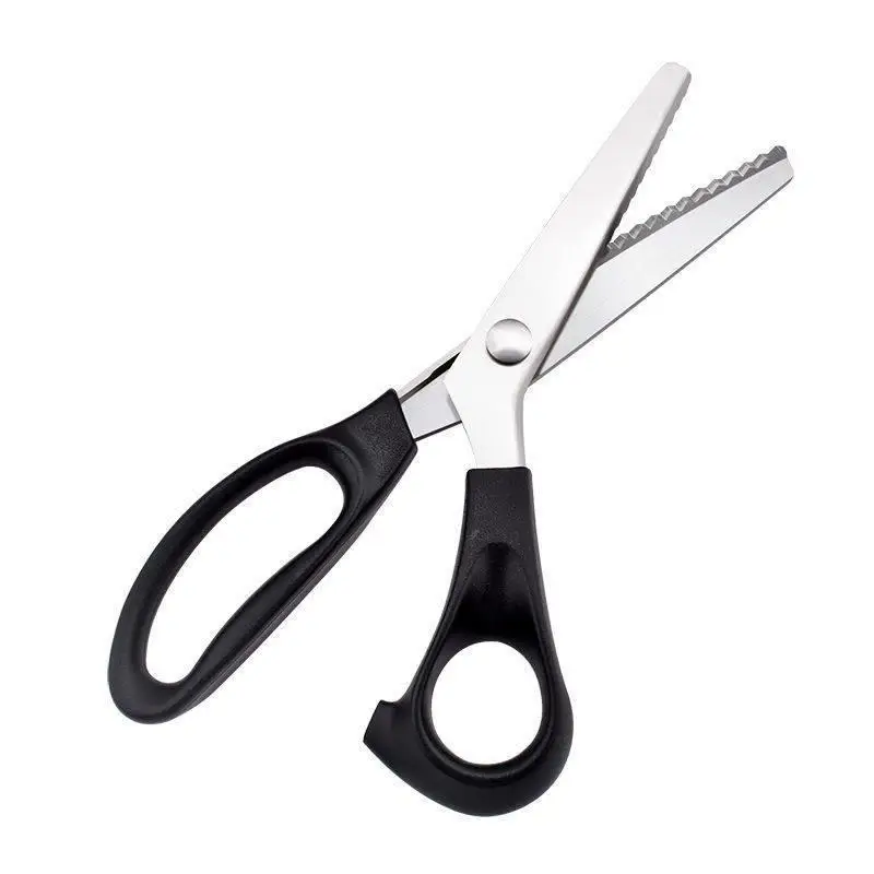 수제 삼각 웨이브 레이스 가위, 날카로운 가장자리 없는 재단 가위, 원단 재료 DIY, 개 이빨 무늬, 홈 텍스타일