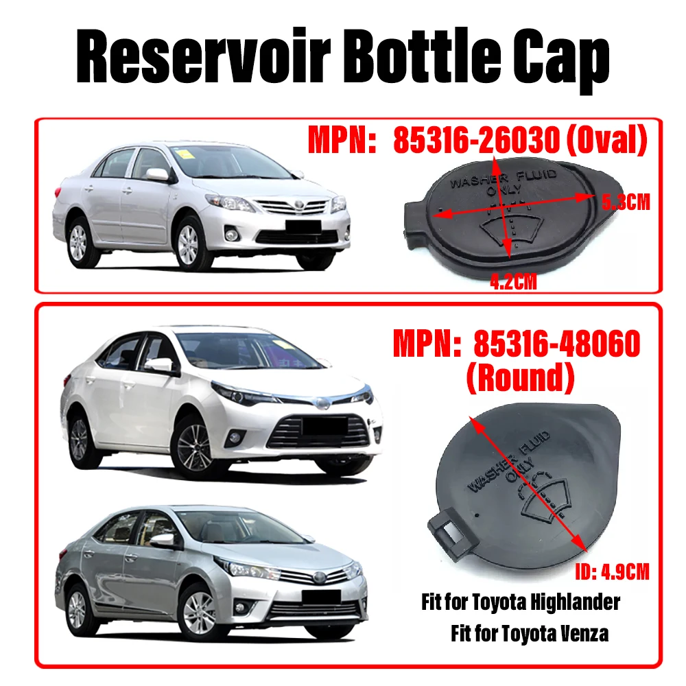 Car Windshield Washer Tank Cap for Toyota Corolla, Vios, Yaris, RAV4, Highlander, Venza
