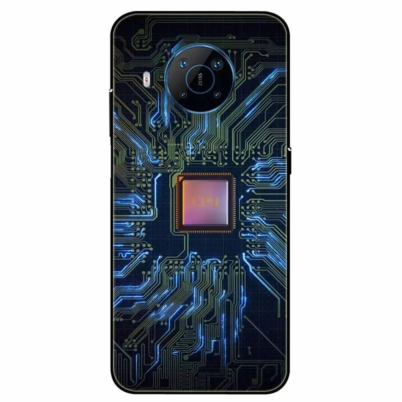 Soft TPU Painted Cat Lion Back Cover - Protective Silicone Case
