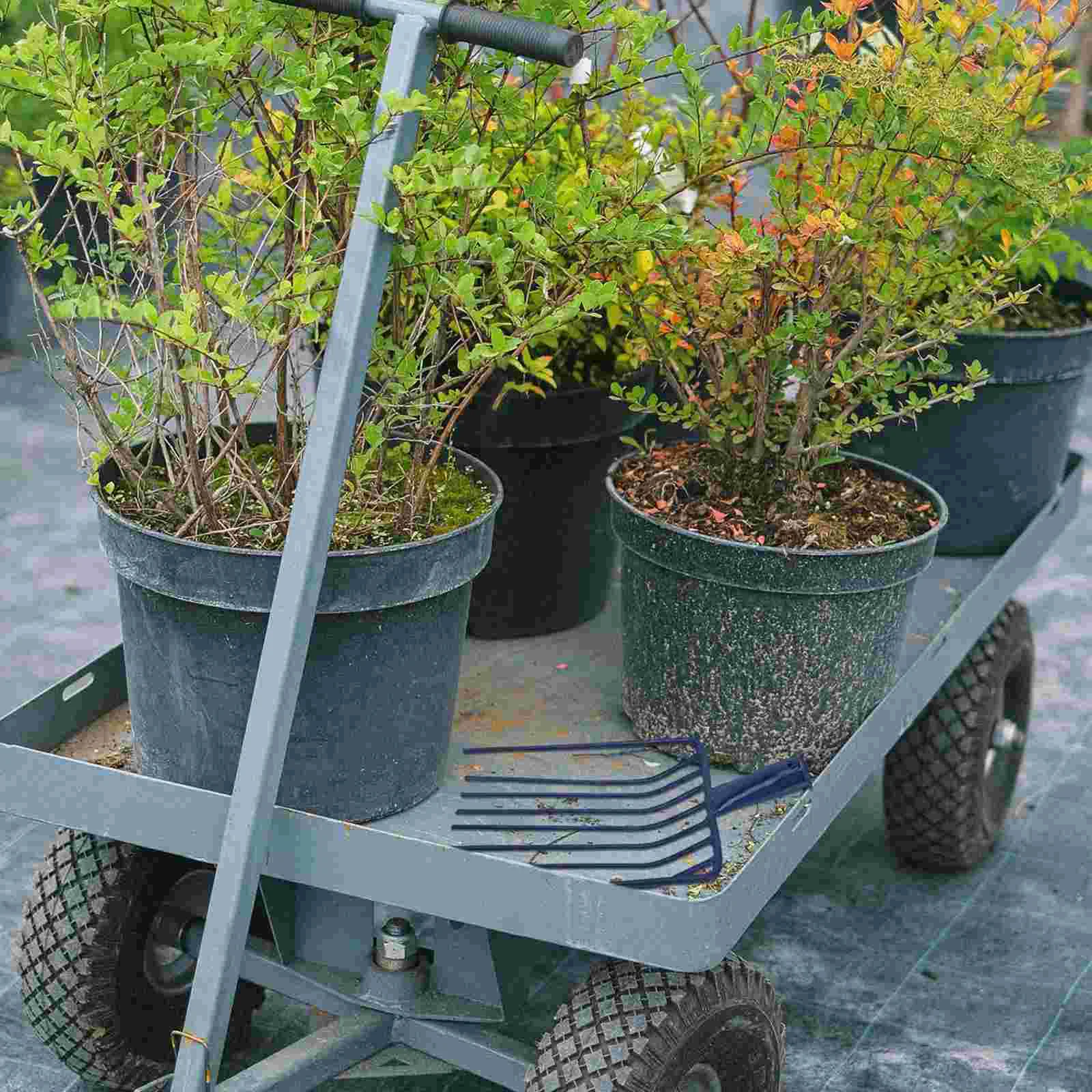 Without Handle Nine-toothed Fork Fall Leaf Rake Steel Bow Rakes Lawns Grass