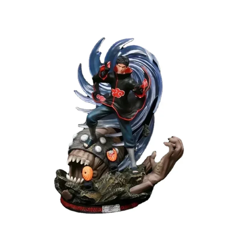 

Anime Peripheral Naruto Uchiha Obito GK Akatsuki Three Interchangeable head PVC Action Figure Collectible Model Doll Toy 40cm