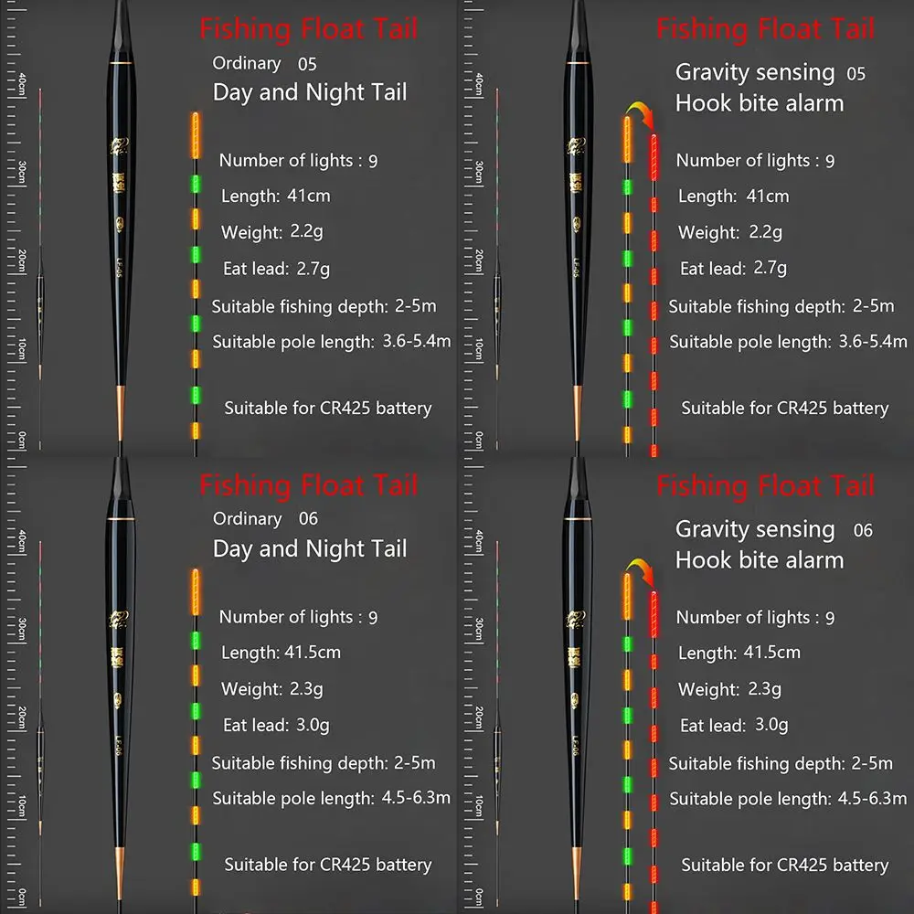 Buoy Strike Light Color Change Slip Drift Tube Smart Float Top Electronic Float tail Electronic Floats Buoy Bite Alarm