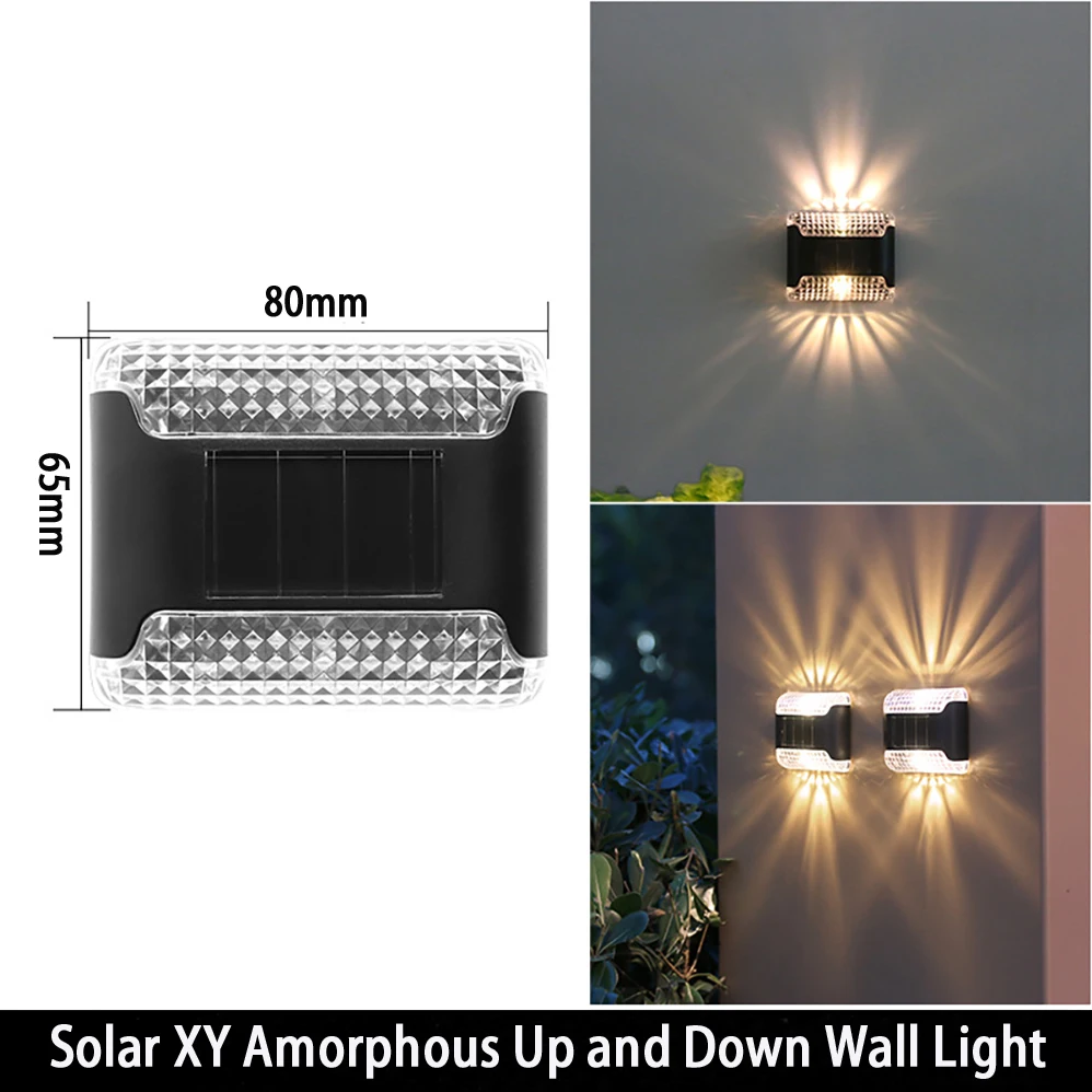 5PCS Kit LED Solar Wall Lamp IP65 Waterproof Outdoor Modern minimalism AAA 1.2V 600mAh Battery Lamps for Outdoor Lighting