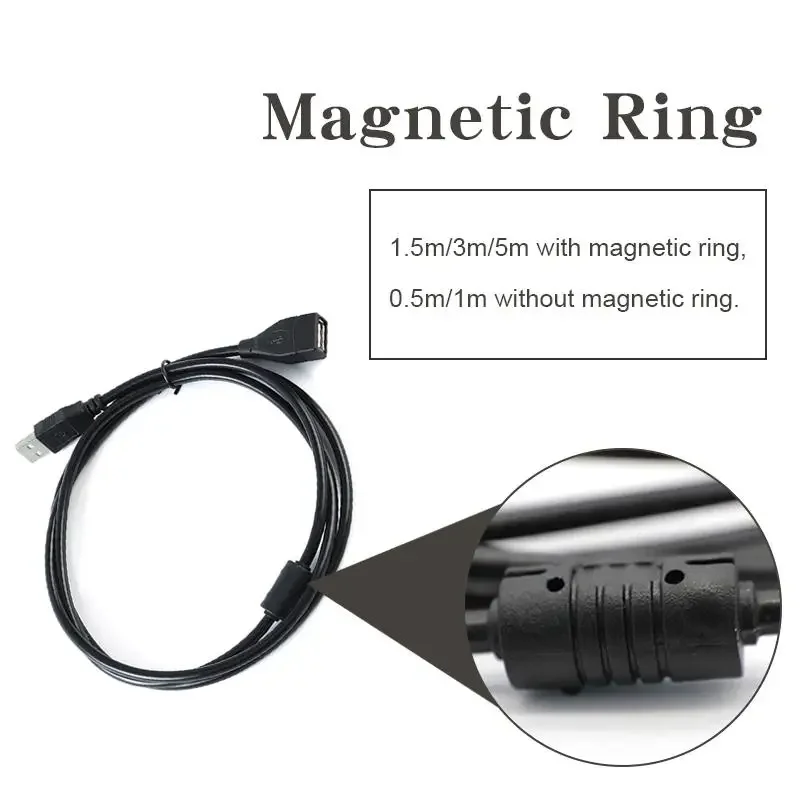 USB 2.0 Cable Extension Cable 0.6m 1m 1.5m Wire Data Transmission Line Superhighspeed Data Extension Cable For Display Projector - 4
