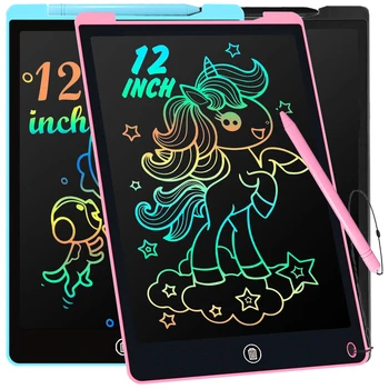 12/8.5 pollici LCD Scrittura Disegno Tablet Bambini Colorato Doodle Board Protezione Degli Occhi Regali di Apprendimento Giocattolo di Viaggio per 3-8 Anni Ragazzo Ragazza 1