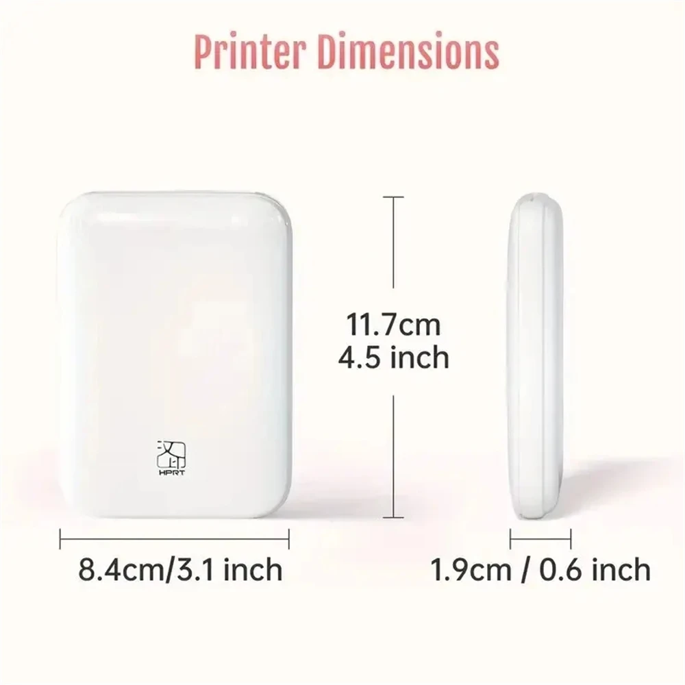 HPRT MT53 포켓 미니 컬러 포토 프린터용 접착식 인화지, 2x3 인치