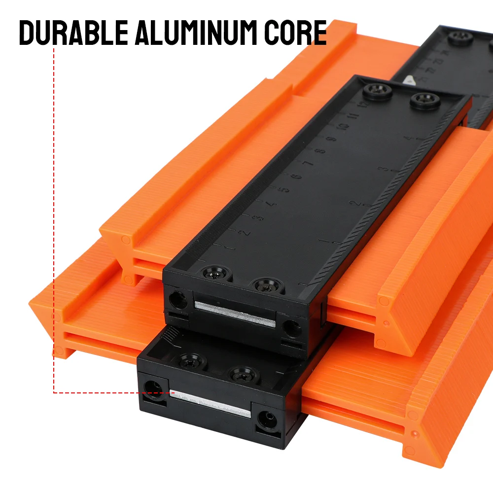 Laminate Tile Contour Gauge with Adjustable Lock - Precision Alloy Edge Shaping and Wood Measurement Tool