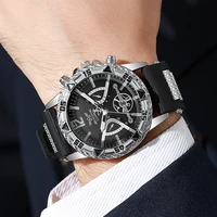 4 montres à quartz pour hommes avec cadran arabe tendance, bracelet en silicone, montre-bracelet avec collier, ensemble Reloj Hombre (sans boîte) 5