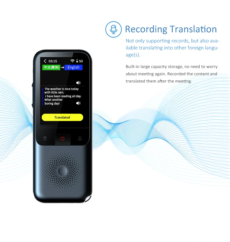 T11 2.4inch Touch Screen Translator Real-Time Smart Voice Photo Translator 138 Languages Translation Portable Offline Tradutor