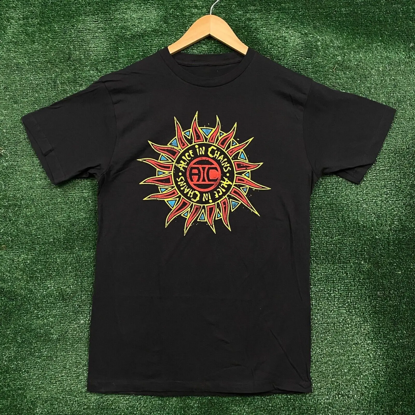 Alice In Chains Sun Logo Rock Band T-Shirt Taglia Media