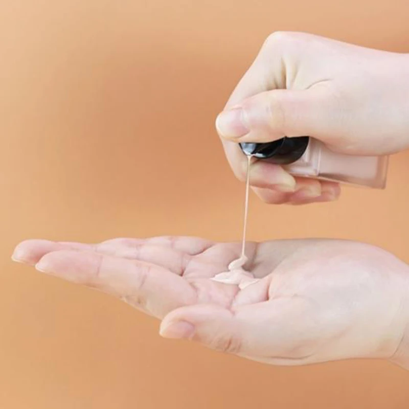 빈 펌프 병 유리 액체 파운데이션 용기, 메이크업 투명 사각형 리필 가능 병, 휴대용 펌프 병, 15 ml, 30ml