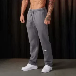 Men's Fitness Running Trousers Straight Leg Pants Heavyweight Fleece Embroidered Long Pants Skateboarding Sportswear
