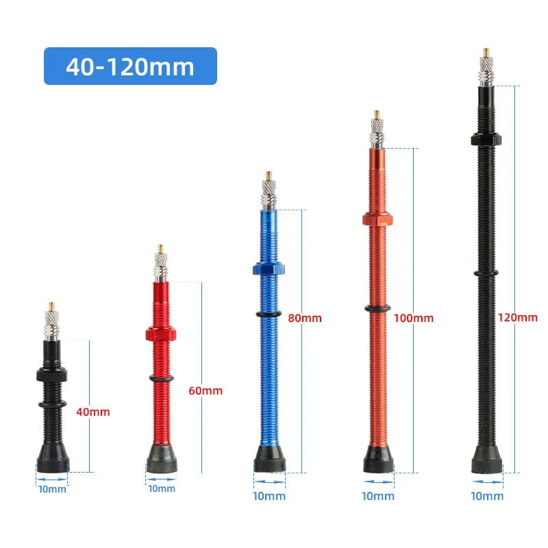 40/60/80/100/120mm Tubeless Valves Bike Aluminum Alloy Presta Nipples Removable Core Air Valve For Road MTB Bicycle bicycle air valve bicycle tubeless valve bicycle valve
