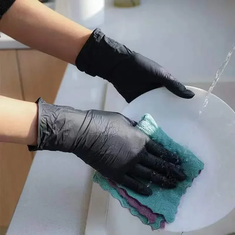 Nitrile Gloves Disposable Black Xl Latex Pvc Housework Cleaning Car Industry Gardening Cooking Tools