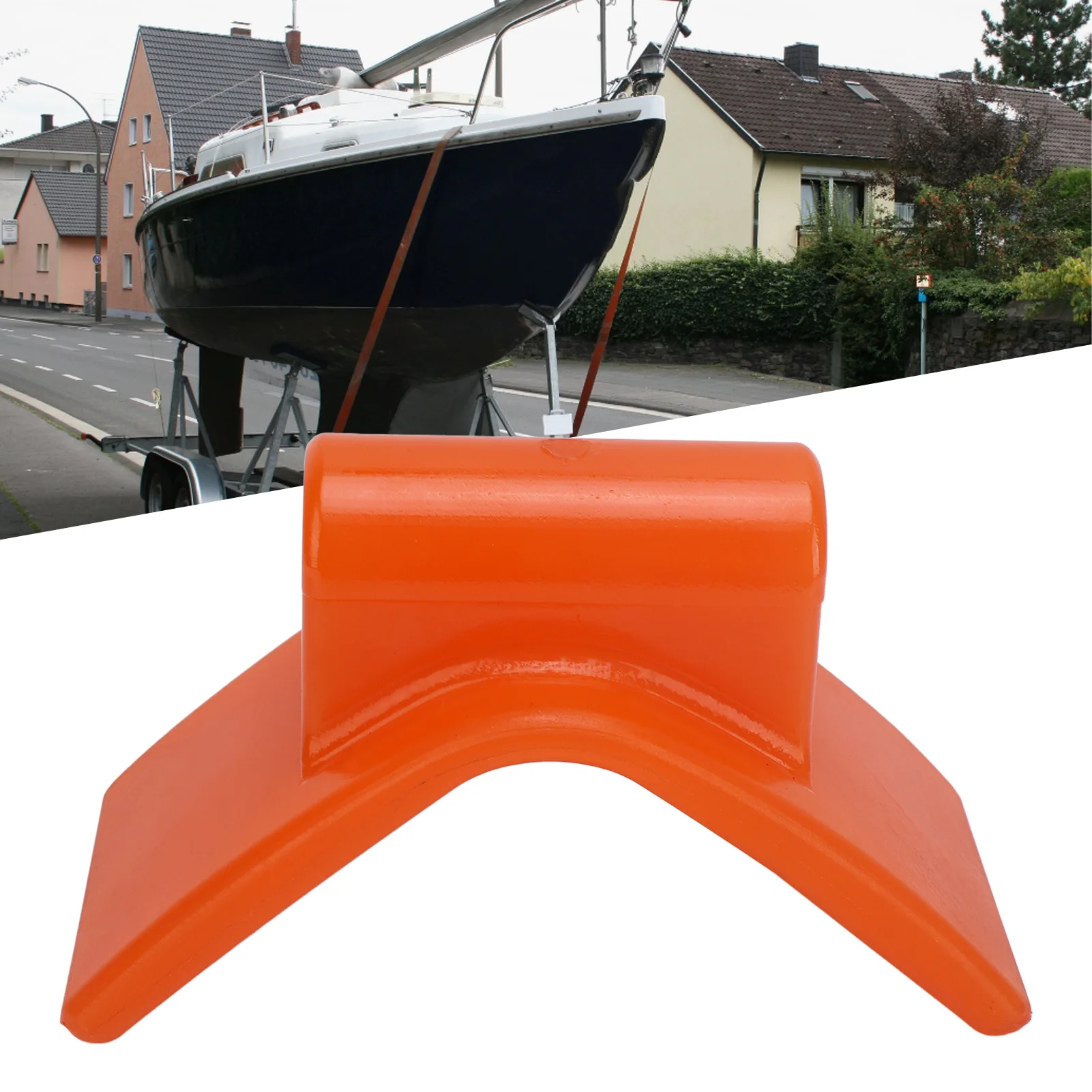 Boat Trailer Bow Stop 3in Width 1/2in Mounting Hole 5.3in V Span Orange For Boat Trailer Bow Stop