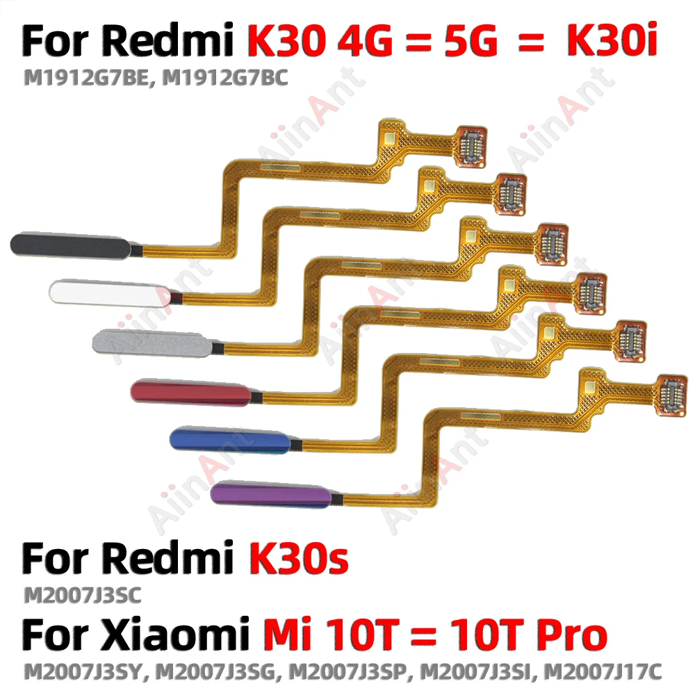 

Home Side Power Button Touch ID Fingerprint Sensor Finger Scanner Flex Cable For Xiaomi Redmi K30 K30i K30s Mi 10T Pro 4G 5G