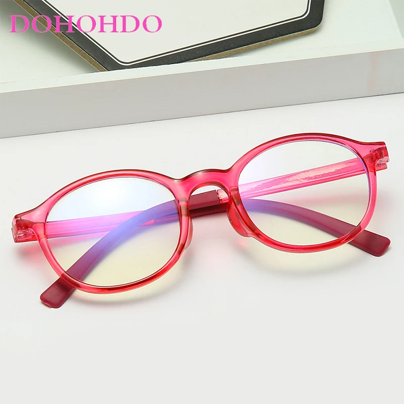 DOHOHDO New Baby Anti-blue Light Glasses Frame Brand Red Pink Green Frame Children Goggle Plain Glasses Kids Eyeglasses Eyewear