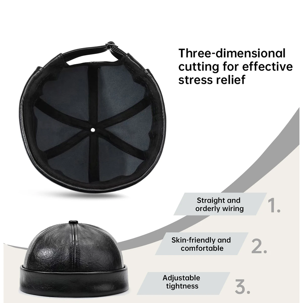 New Autumn and Winter Leather Hats for Middle-Aged and Elderly People, Melon Skin Hats for Men, Landlord Hats, Octagonal Hats, Gifts for Dad to Protect Against the Cold