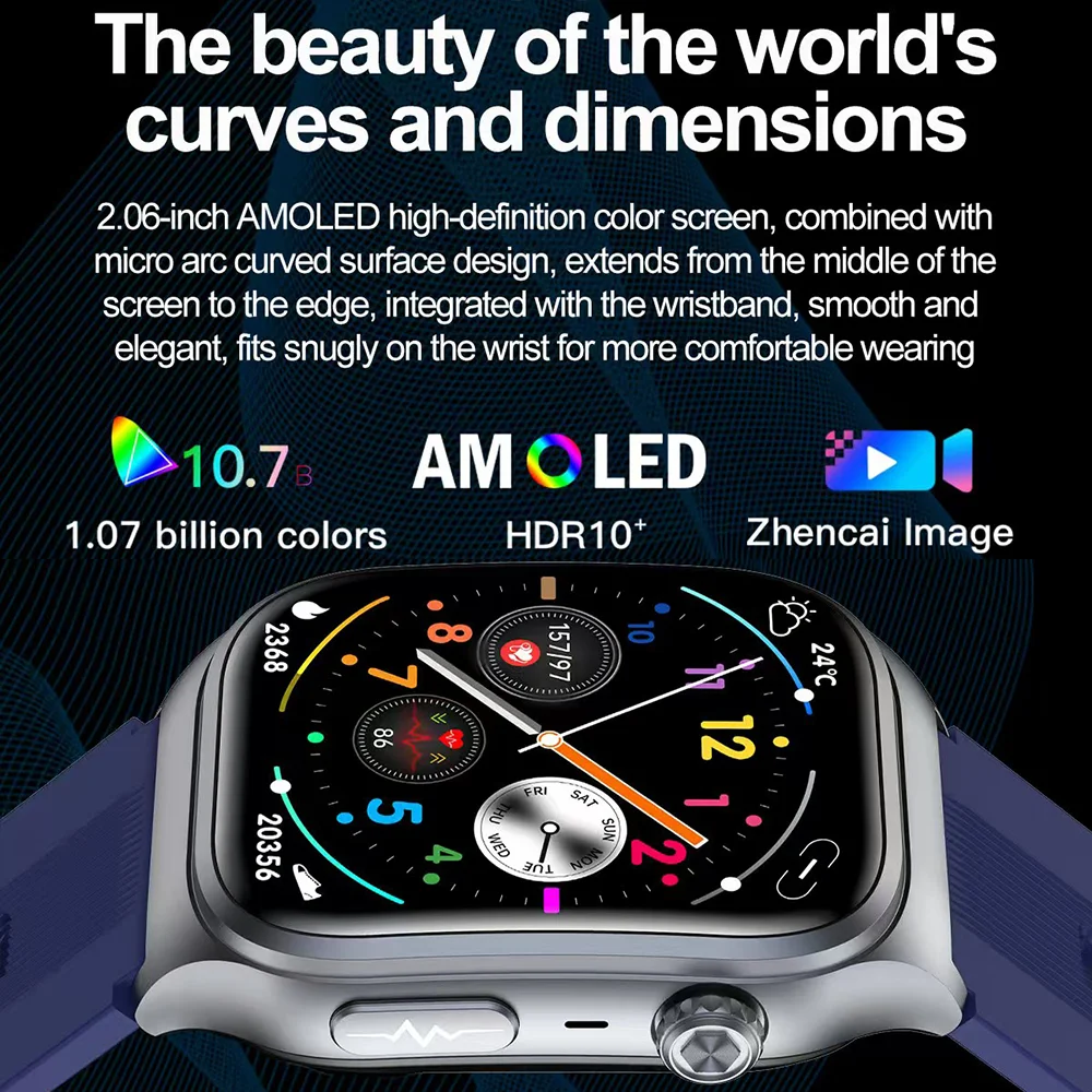 Smart Watch Bluetooth Call Non invasive Blood Glucose ECG Blood Pressure Composition Measurement Healthy Sleep Exercise