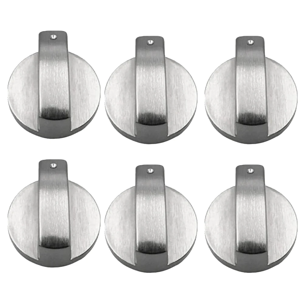 

6Pcs Cooker Knobs,6mm Gas Stove Knobs Stove Replacement Metal Knobs Accessories for Kitchen Gas Oven Knobs