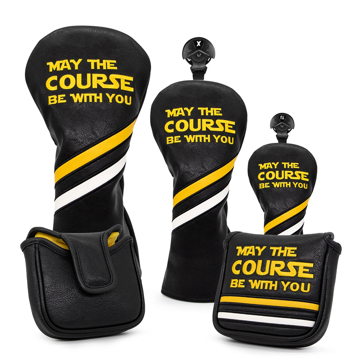 

Golf Headcovers Popular Golf Driver Head Cover Embroidery Premium Leather Driver Fairway Wood Hybrid with Number Tags Mallet