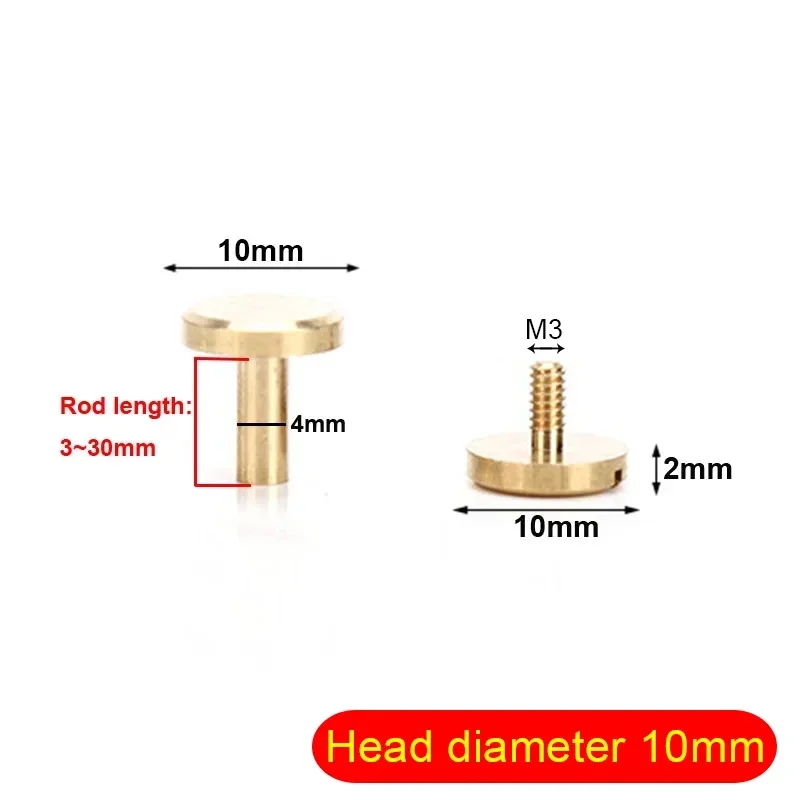 Brass Screws 10sets Solid Brass Binding Chicago Screws Belt Screw Stud Rivets for Photo Album Leather Craft Belt Wallet Fasteners