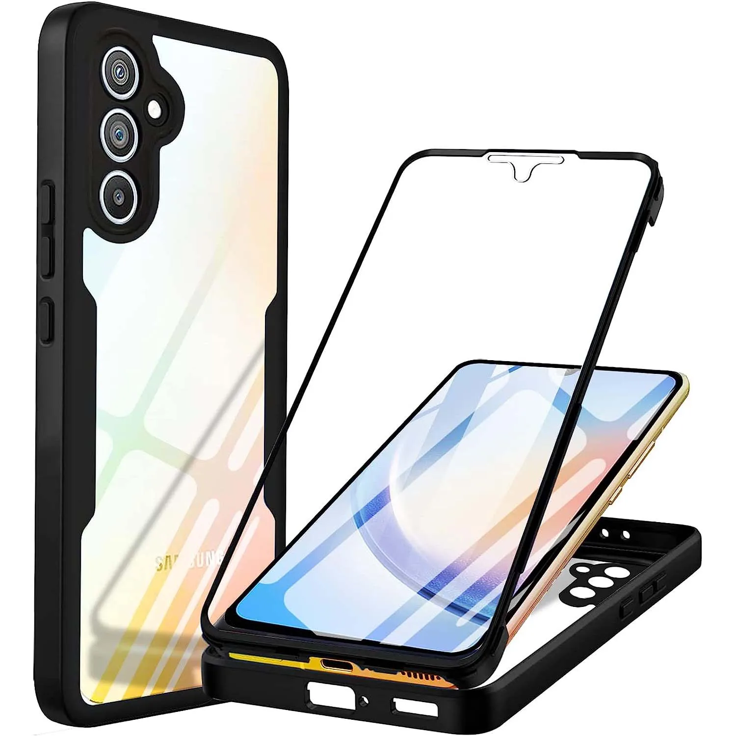 360 Custodia Protettiva Completa Per Samsung Galaxy A05 A05S A15 4G A15 5G A04S A04E A14 4G A24 A34 A54 5G Protector + Cover Posteriore Rigida