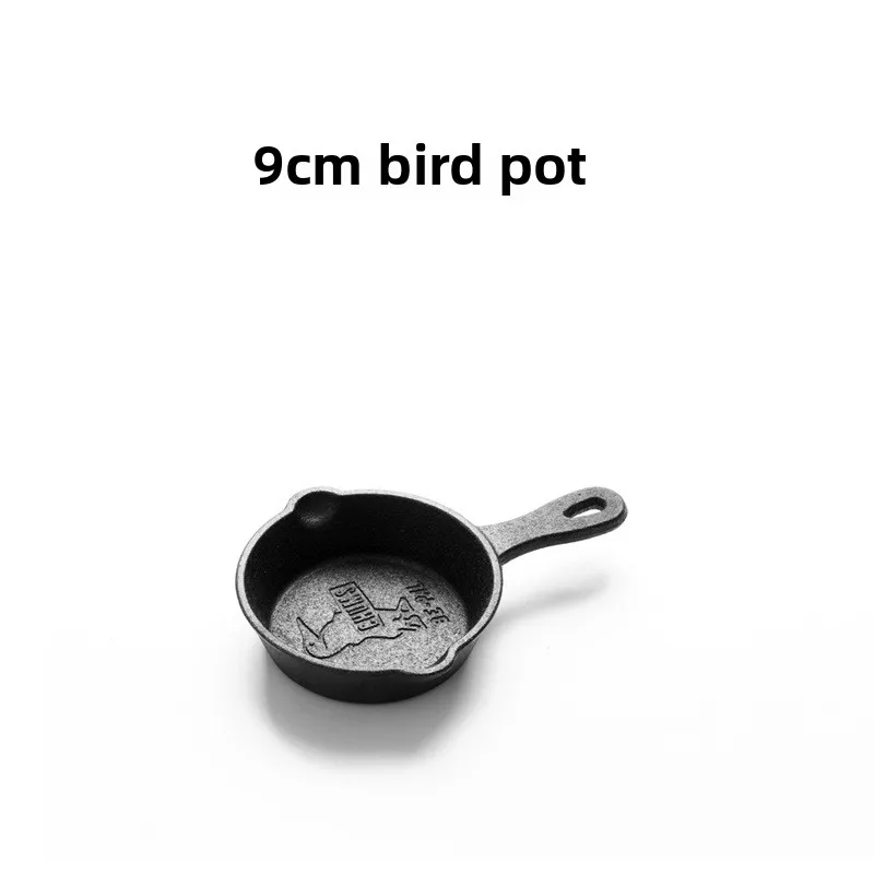 Frigideira de ferro fundido sem revestimento, frigideira pequena para ovos, conjunto de utensílios de cozinha para respingos de óleo, panelas de ferro fundido para fritar