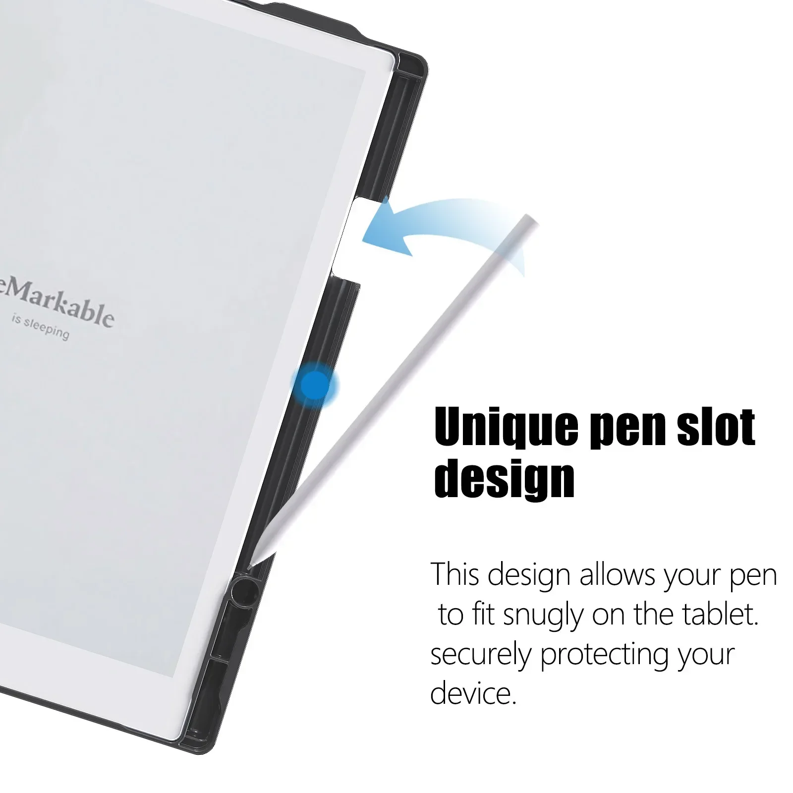 360° Rotating Pencil Holder Cover with Hard PC Back Shell