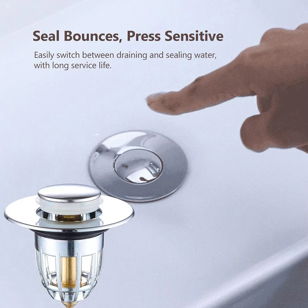 

1pc Filter Press Type Electric Wash Basin Leakage Plug For Wash Basin Drain Pipe Sinks Domestic Laundry Pools Bathtubs Mop Pools