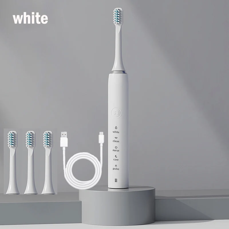 thumbnail image 1 of Cepillo de dientes eléctrico sónico, recargable, para adultos, con temporizador, lavable, nuevo, ultrasónico, electrónico, blanqueador, limpieza de dientes, 1 of 5