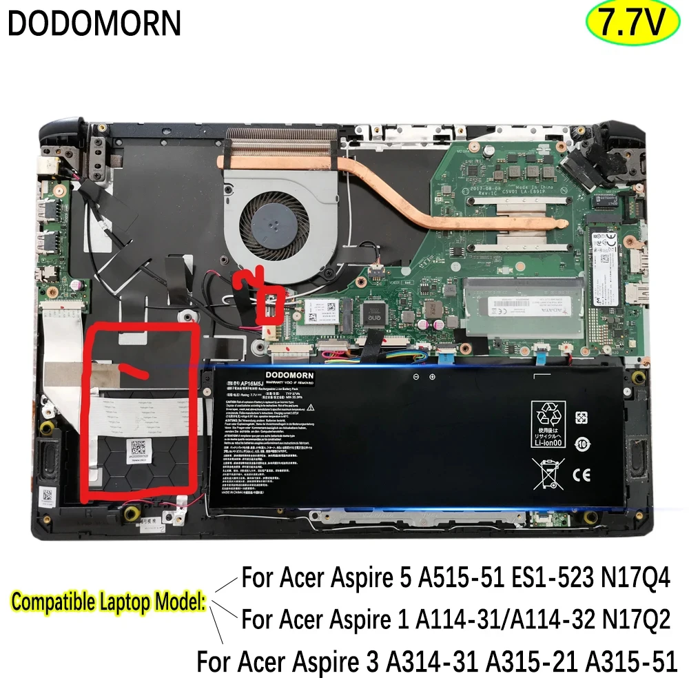 BATERIA P/ ACER ASPIRE 1 A114 SERIES / N° DE PARTE: AP16M5J