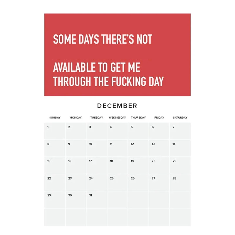 Mensal Inspirado Calendário de Parede para Adultos Adulto é Difícil 2024 Calendário Planejadores Duráveis para Escritório Calendário 2024 Pcs - Imagem 6