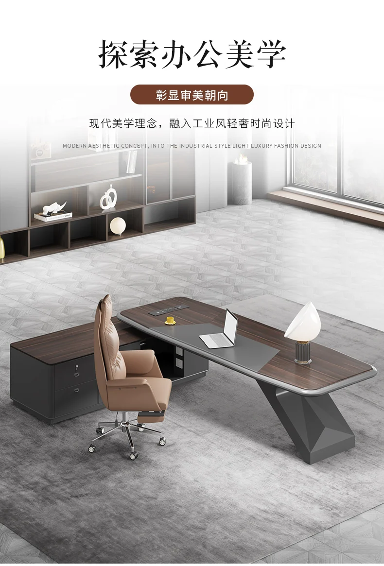 Description Picture 4 of itemDesktops Standing Desk Organizer Reception Drafting Home Office Executive Desk Writing Escritorio Con Cajones Italian Furniture