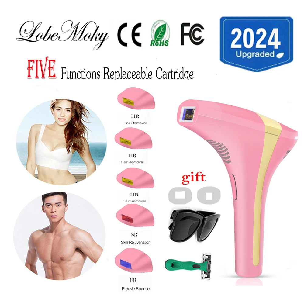 

Lobemoky 2024 3in1 IPL Laser Hair Removal Machine Laser Epilator Hair Removal Permanent Bikini Trimmer Electric laser depilador