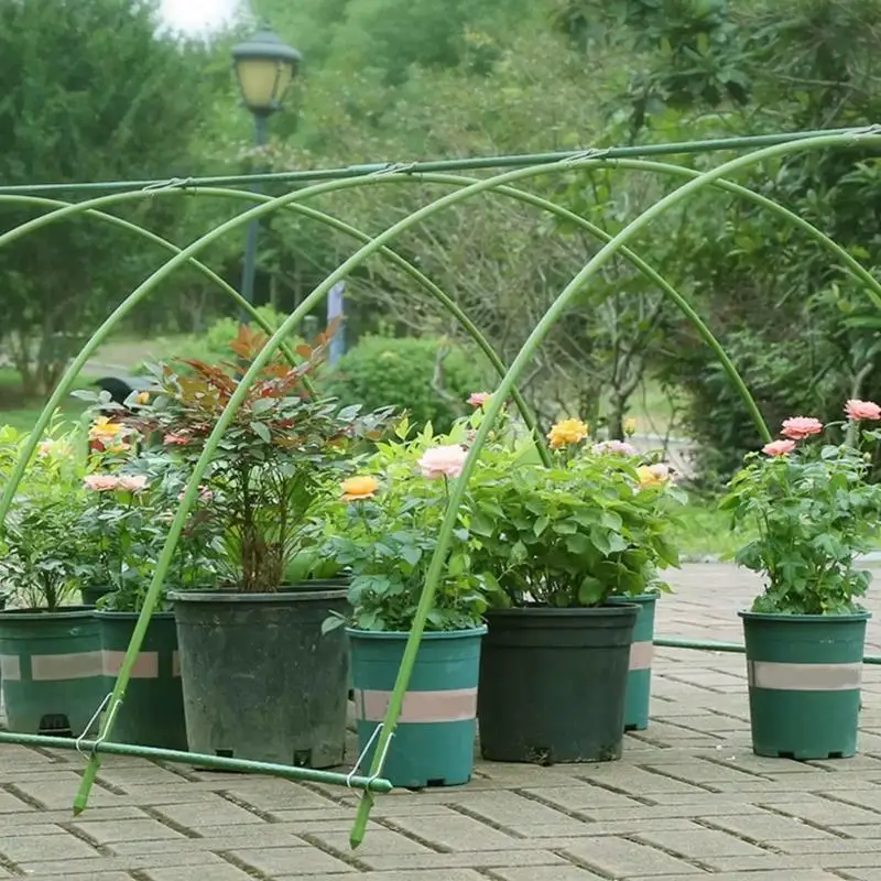 Greenhouse hoops frame tunnel kit 10pcs hoops for garden netting Rust-proof coating plant support stakes for frost protection
