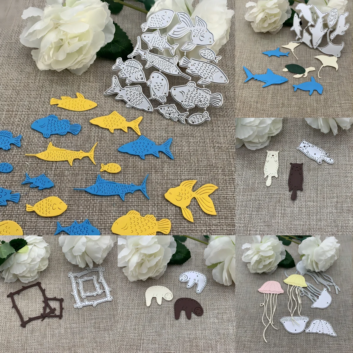 Kleine Cartoon-Tiere Metall-Stanzformen Schablonen für DIY Scrapbooking dekorative Prägung Handwerk Stanzschablone Form