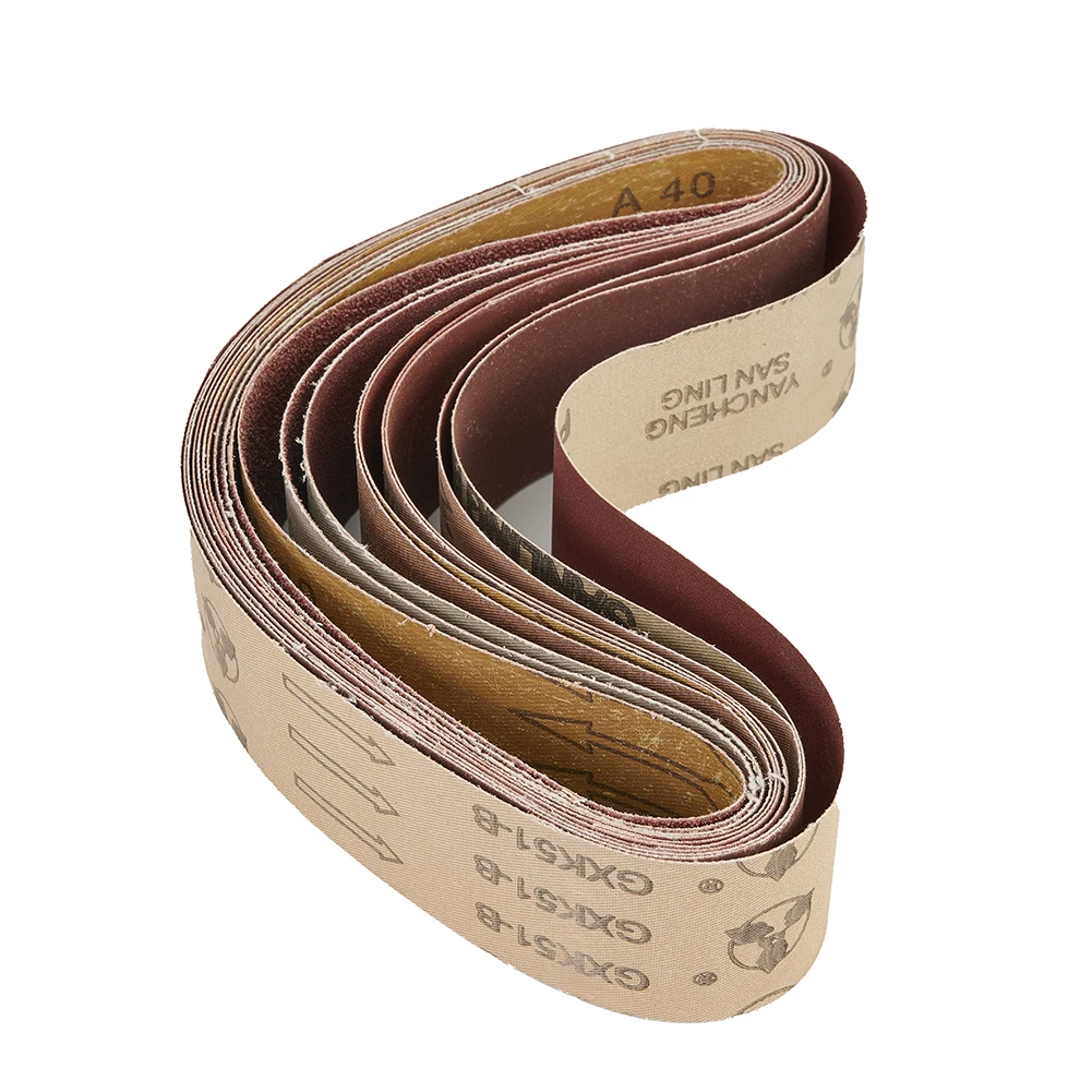 10pcs 2*27 Sanding Abrasive Belt For Metal Wood Grinding Sander 40-1000 Grit For Light Industry Leather Wood Building Mate