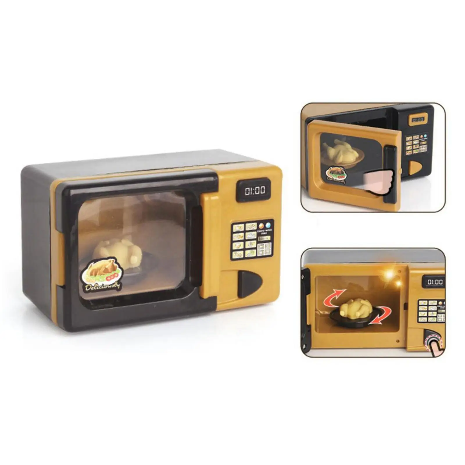 Mini Simulation Oven Microwave With Light Sound Kids Pretend Play Small