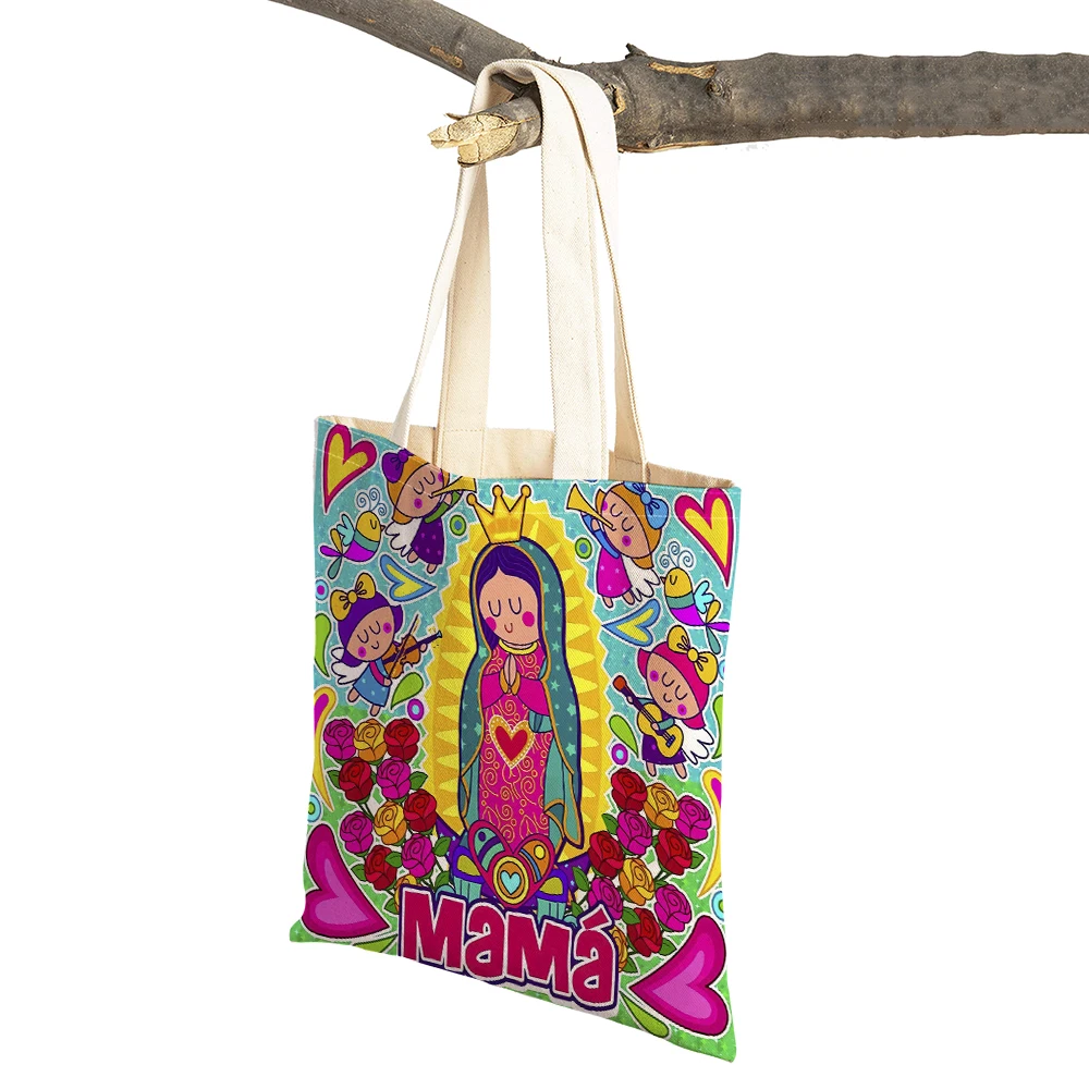 

Женская сумка для покупок из мультфильма «Дева Мария», складная многоразовая тканевая сумка-шоппер в стиле Харадзюку, студенческий тоут